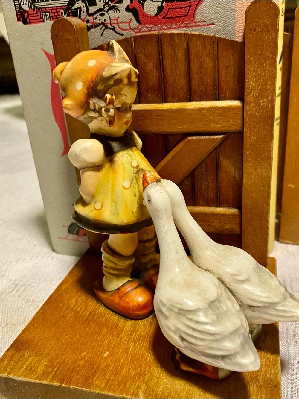 1950s Hummel Wooden Gate Bookends